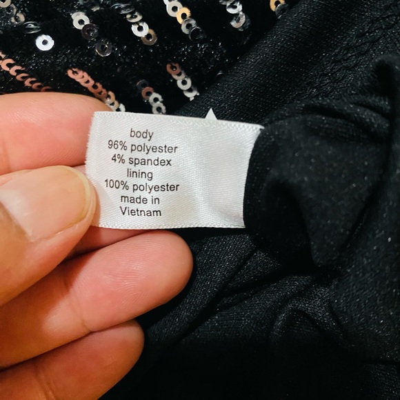 🎉SALE🎉🆕 Lane Bryant Black Silver Sequin Wrap Gown - Picture 8 of 9